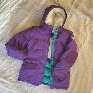 Kids Lands End Expedition Parka purple Med 10-12